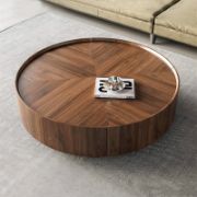 Round Coffee Table with Hidden Storage Drawers