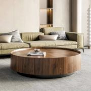Round Coffee Table with Hidden Storage Drawers