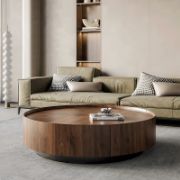 Round Coffee Table with Hidden Storage Drawers