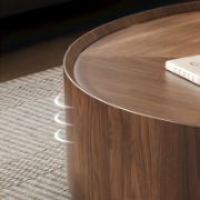 Round Coffee Table with Hidden Storage Drawers