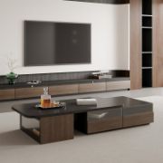 Extendable Coffee Table with LED Light