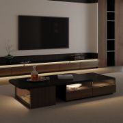 Extendable Coffee Table with LED Light