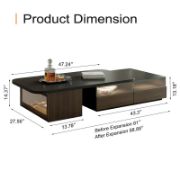 Extendable Coffee Table with LED Light