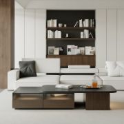 Extendable Coffee Table with LED Light