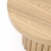 Natural Wood Fluted Round Coffee Table