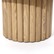 Natural Wood Fluted Round Coffee Table