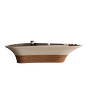 Solid Wood Coffee Table with Glass Top