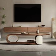 Leaf Shape Solid Wood Coffee Table