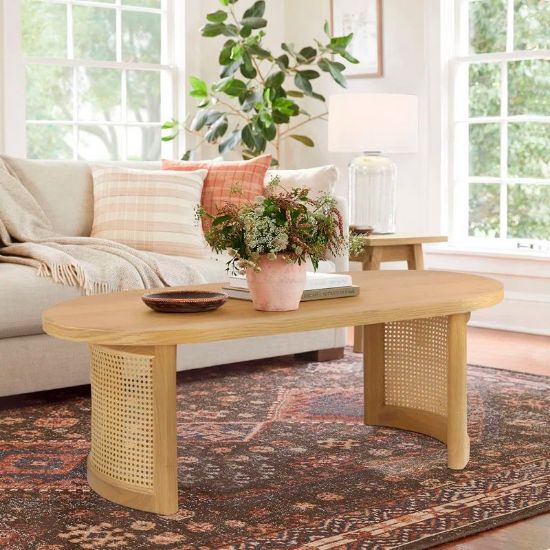 Oval Rattan Coffee Table