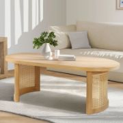 Oval Rattan Coffee Table