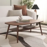 Rectangular coffee table with rounded edges