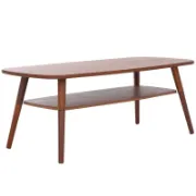 Rectangular coffee table with rounded edges