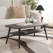 Rectangular coffee table with rounded edges