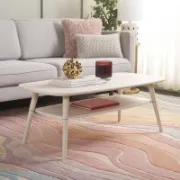 Rectangular coffee table with rounded edges