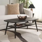 Rectangular coffee table with rounded edges