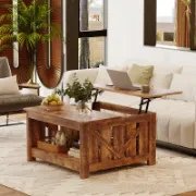 Farmhouse Style Lift Top Square Coffee Table