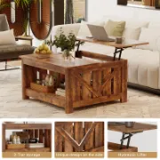 Farmhouse Style Lift Top Square Coffee Table