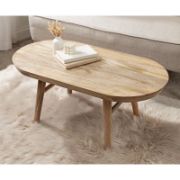 Oval Wooden Living Room Coffee Table