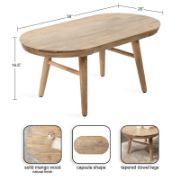 Oval Wooden Living Room Coffee Table