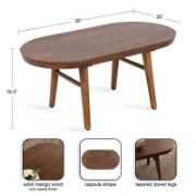 Oval Wooden Living Room Coffee Table