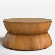 Modern hourglass-style round coffee table