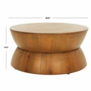 Modern hourglass-style round coffee table