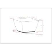 Square-shaped coffee table with a modern design and elegant copper detailing