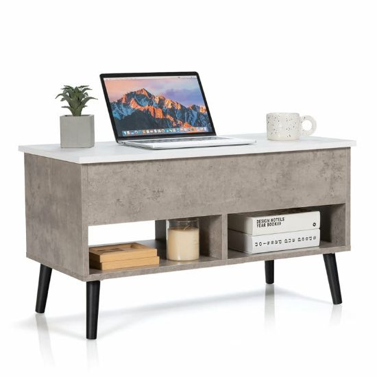 Modern minimalist coffee table features a practical design