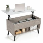 Modern minimalist coffee table features a practical design