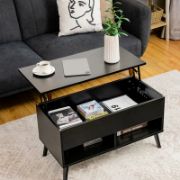 Modern minimalist coffee table features a practical design