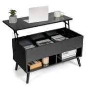 Modern minimalist coffee table features a practical design