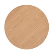 Round coffee table with curved, angled legs reflecting a modern design