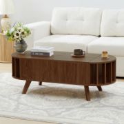 Coffee table with a lift-up shelf for storage