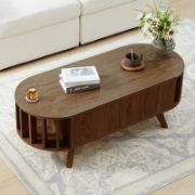 Coffee table with a lift-up shelf for storage