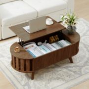 Coffee table with a lift-up shelf for storage