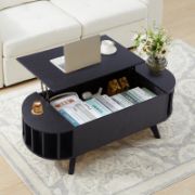 Coffee table with a lift-up shelf for storage