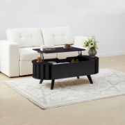 Coffee table with a lift-up shelf for storage