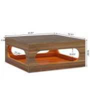 Square coffee table with adjustable LED lighting
