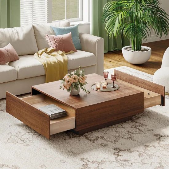 Minimalist Wood Veneer Coffee Table