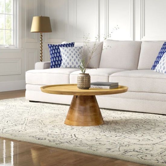 Natural Wood Modern Coffee Table