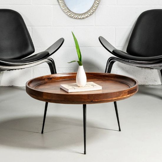 Raised edges Round Coffee Table