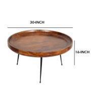 Raised edges Round Coffee Table