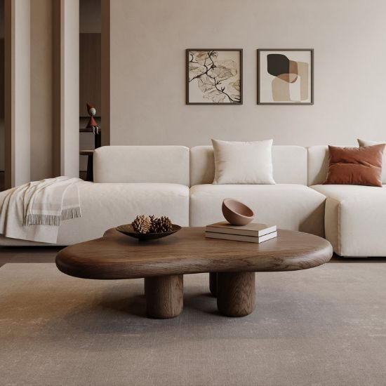 Cloud Shape Wooden Coffee Table