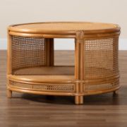 Bohemian style handwoven natural rattan detailing Coffee Table