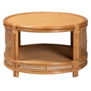 Bohemian style handwoven natural rattan detailing Coffee Table
