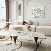 Cloud-Shape Coffee Table with Funnel Shaped Legs