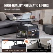 Lift Top Coffee Table Round Coffee Table for Living Room Black