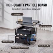 Lift Top Coffee Table Round Coffee Table for Living Room Black
