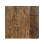 Square Solid Mango Wood Coffee Table with Geometric Elegance