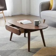 Oval Shape Coffee Table with storage